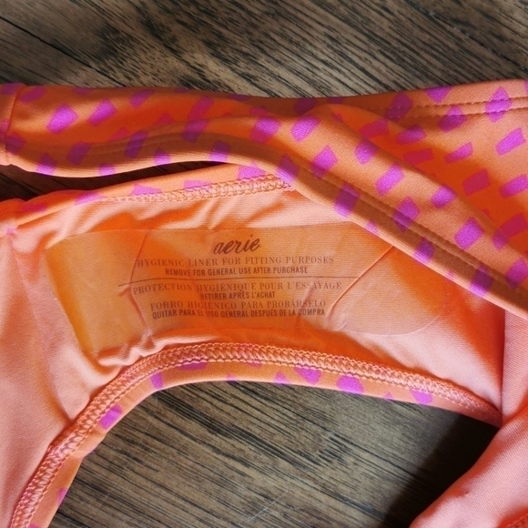 AERIE Bikini Bottom Hipster Pink Orange Small Sm New - Picture 4 of 4